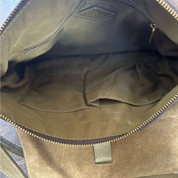 Fossil McKinley olive green leather/suede crossbody - Picture 5 of 14